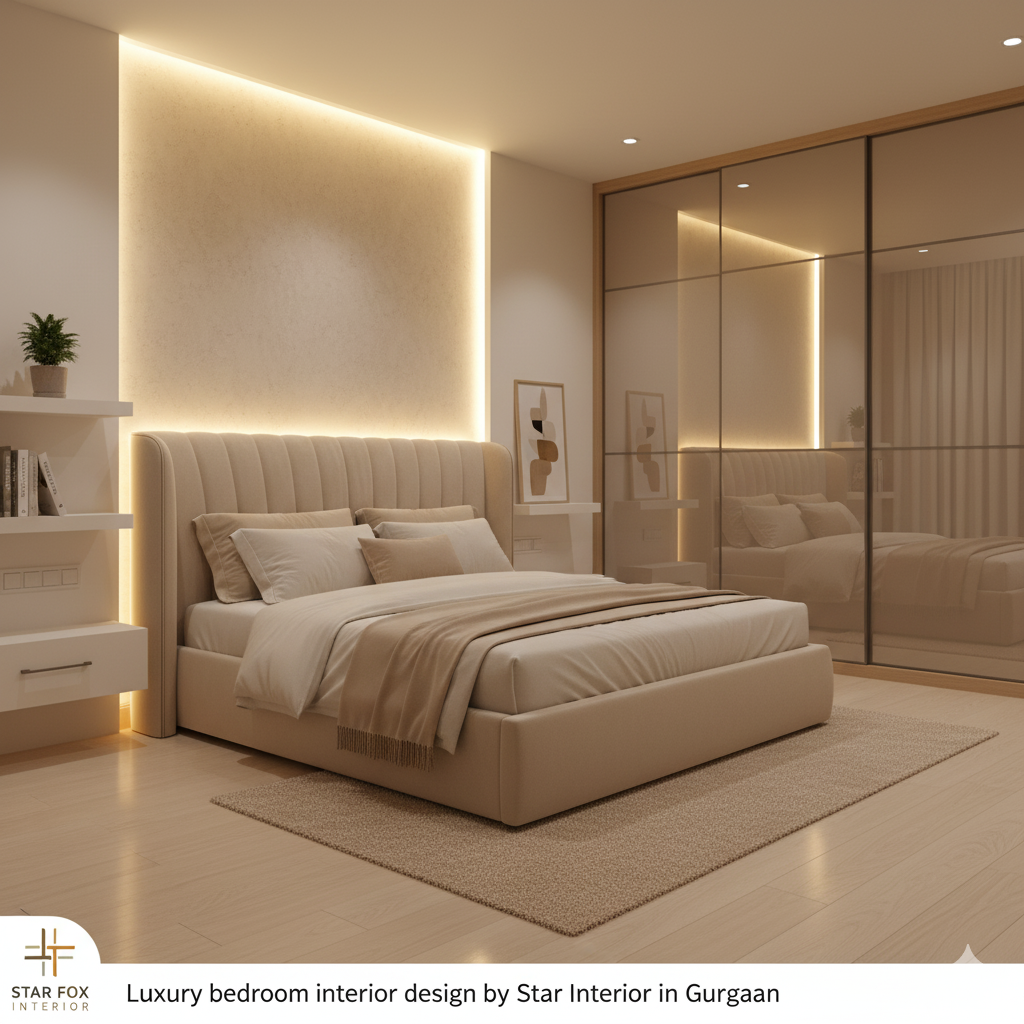 Luxury Bedroom Interior Design by Star Fox Interior in Gurgaon