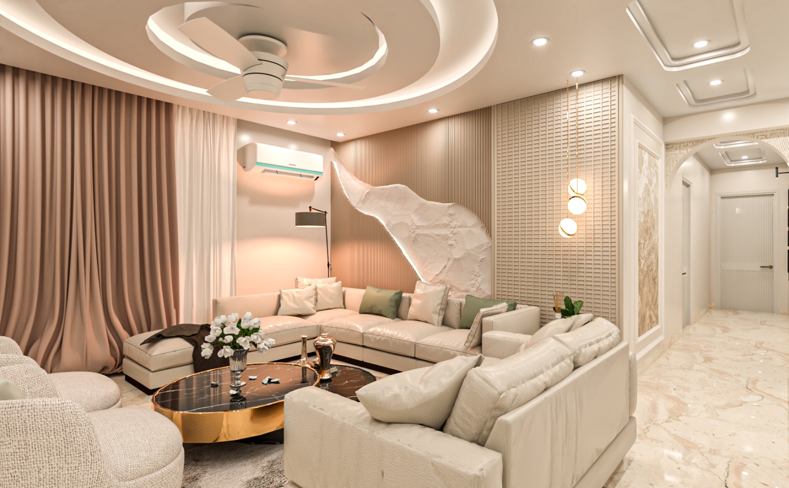 Luxury Living Room Design by Star Fox Interior